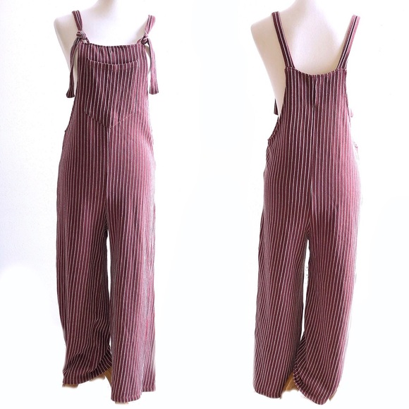 Anna Grace Pants - Anna Grace Burgundy Stripes Jumpsuit-COPY